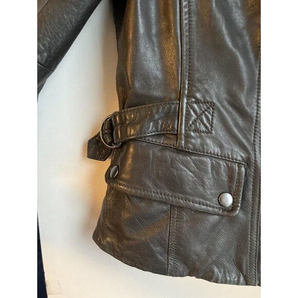BANANA REPUBLIC - Genuine Leather Biker Jacket size M From 2010 - Picture 5 of 16